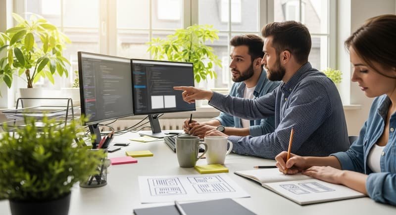 Diseño de sitio web profesional en pantalla de computadora